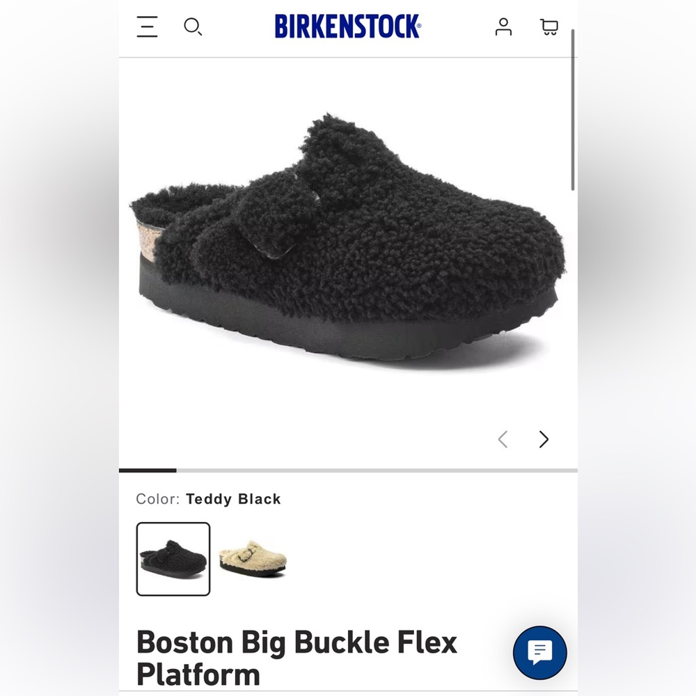 Birkenstock/Papillio Boston Big Buckle Pap Teddy Black-Size 41